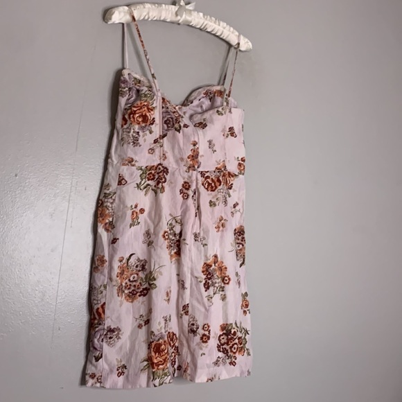Brock x H&M Spaghetti Strap corset upper pink floral mini dress medium - Picture 6 of 15